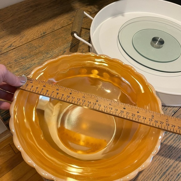 Fire King Bubble salad or fruits bowl color peach lustreware - Picture 4 of 9